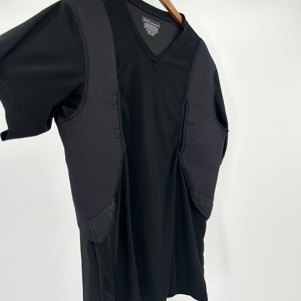 5.11 Tactical Black Holster Shirt Mens 3XL Concealed Carry Short Sleeve Padded